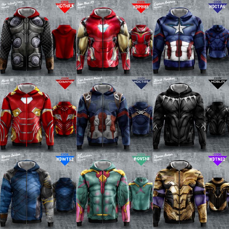 JAKET HOODIE SUPERHERO, ANIME, TOKUSATSU. All New.