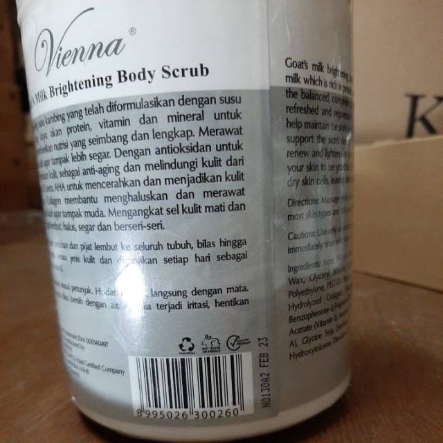 VIENNA BODY SCRUB GOATS MILK BPOM | LULUR SUSU KAMBING 1 KG