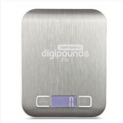 TOSERBA_EMAK -  Taffware Digipounds Timbangan Dapur Digital Kitchen Scale 5kg 1g - Z1S - Silver