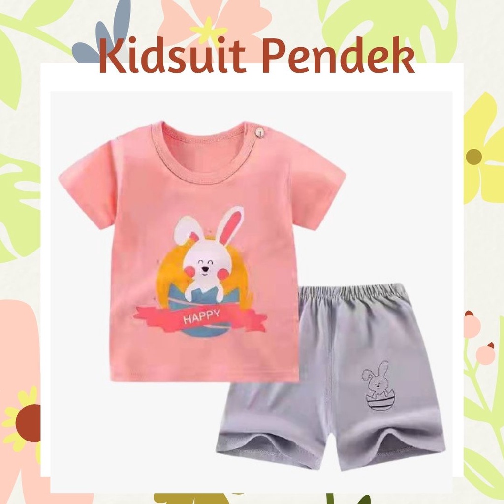 Plazababyku KIDS SUIT PENDEK H5 Setelan Anak Bahan Kaos Lengan + Celana Berkualitas Import ebv cowok NEW2