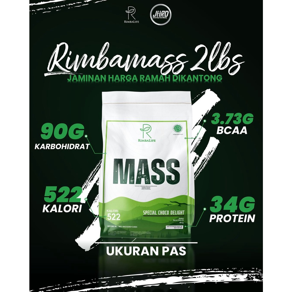 Rimbalife Rimba Mass Gainer 2 lbs 900 gram Susu Protein Bulking Penggemuk Penambah Berat Badan