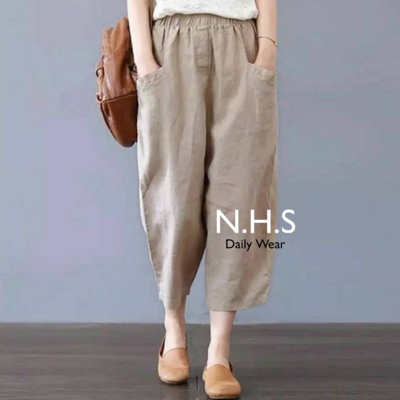 willow pants Katun celana panjang casual wanita longgar