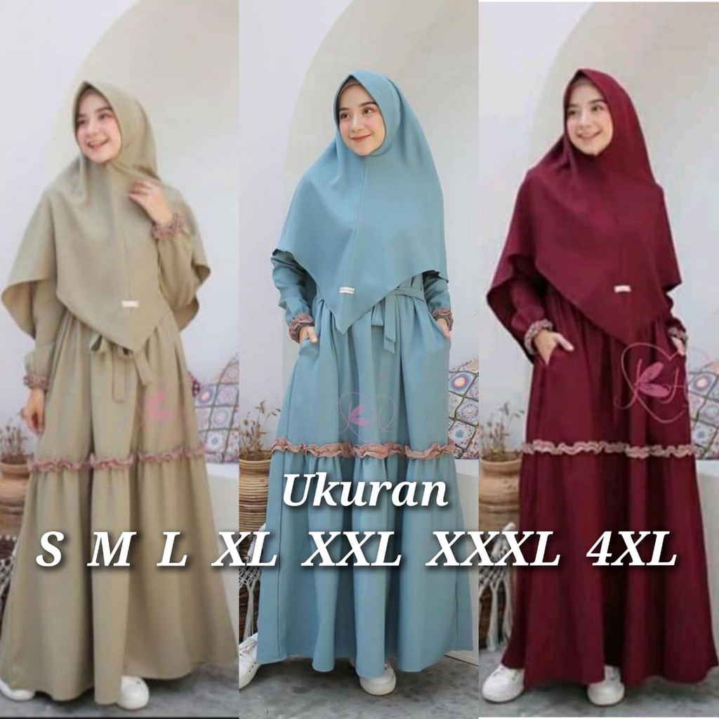 ANIYYAH SYARI UKURAN S M L XL XXL XXXL 4XL GAMI SYARI BUSUI KEKINIAN GAMIS REMAJA POLOS TERBARU BERKUALITAS MURAH MAXI DRESS PLUS HIJAB GAMIS SET SYAR'I GAMIS JUMBO KONDANGAN SERAGAM TERMURAH STELAN FASHION MUSLIM PESTA GAMIS KHIMAR POLOS