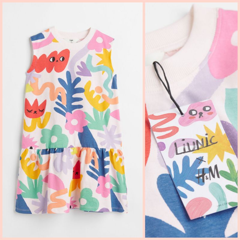 H&M Jersey Dress Pakaian Anak Perempuan  liunic