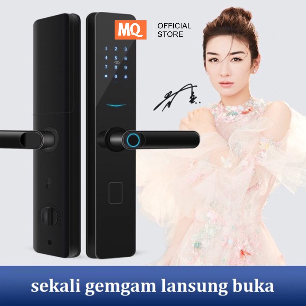 MQ kunci pintu elektronik Smart Door Lock Cerdas Sandi Sidik Jari