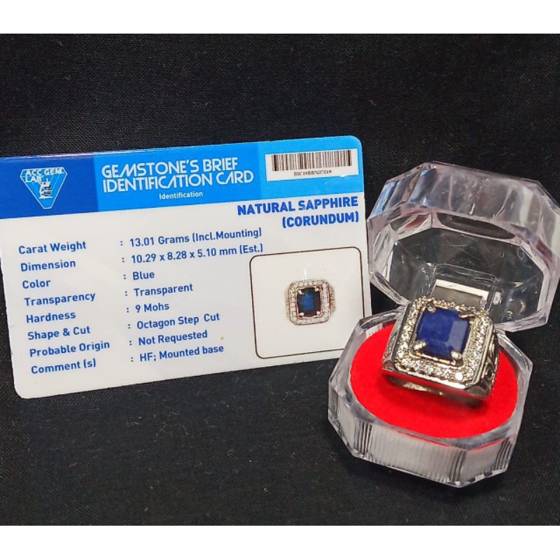 PROMO blue Safir asli natural bersertifikat siap pakai