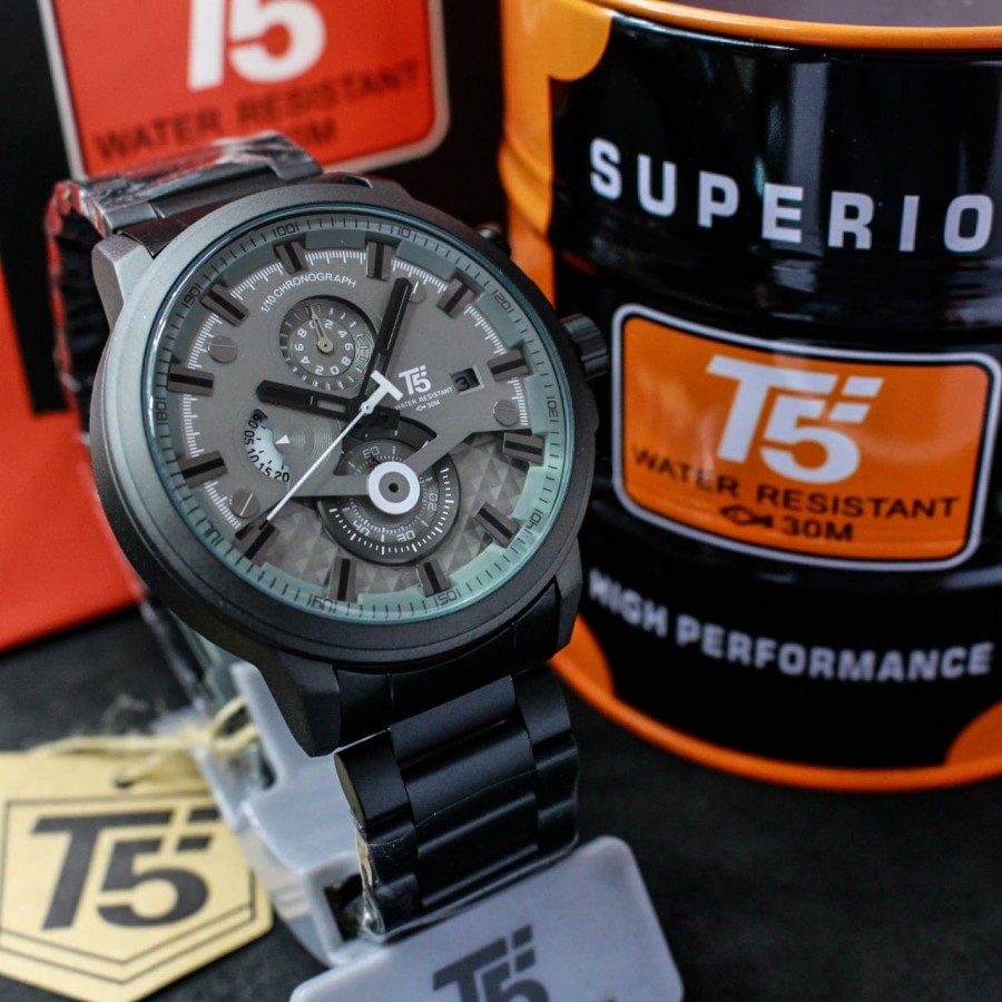 Promo Jam Tangan T5 tipe 3689 Quartz Strap Stainless Jam Tangan Pria Formal Limited Edition Bayar di
