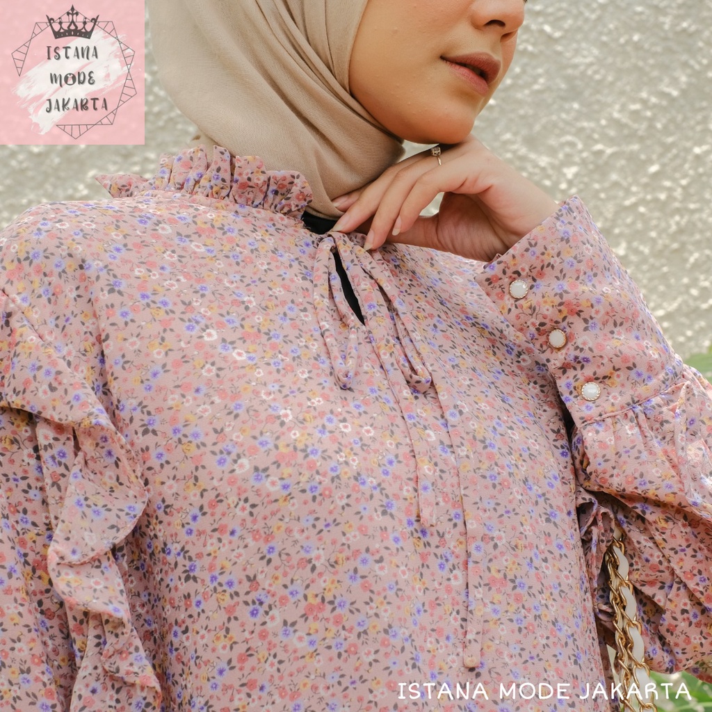 ISTANA MODE JAKARTA Valensa Jumbo baju atasan wanita terbaru blouse korean style blouse wanita lengan panjang-1