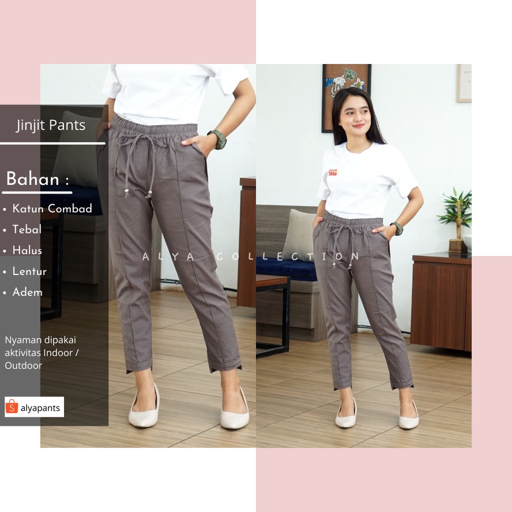 [ Alyapants ] Celana Jinjit Wanita Kekinian All Size cocok Buat Jalan-jalan | Celana Joger | Celana 