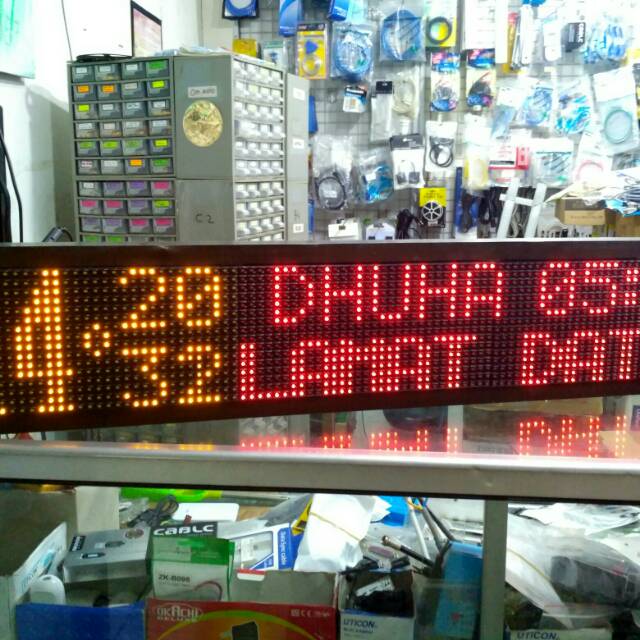 Display jadwal sholat P10 3 panel mudah seting android