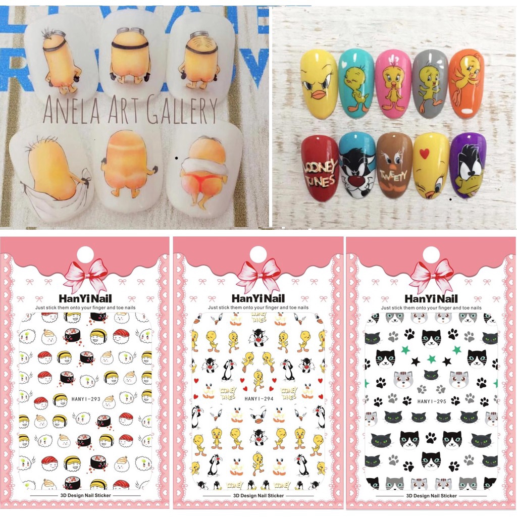Stiker Kuku Full Cover Bahan Vinyl Gaya Korea Untuk Dekorasi Nail Art
