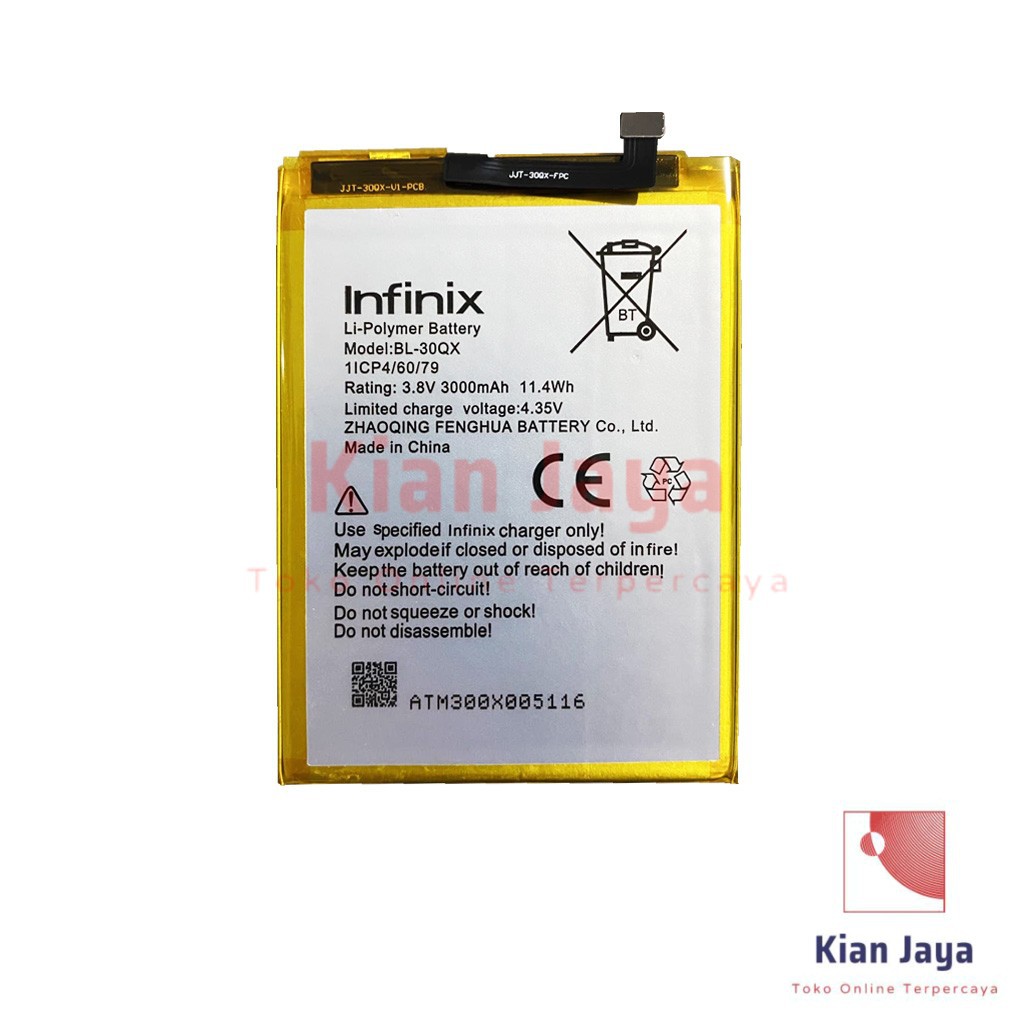 Baterai Infinix HOT S / X521 / BL-30QX Batre Batrai Battery Hp BL30QX Original