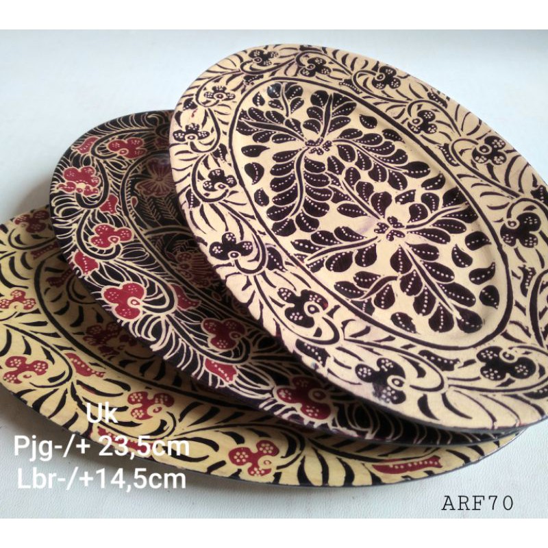 piring batik kayu handycraft wadah saji perlengkapan makan dekorasi dapur