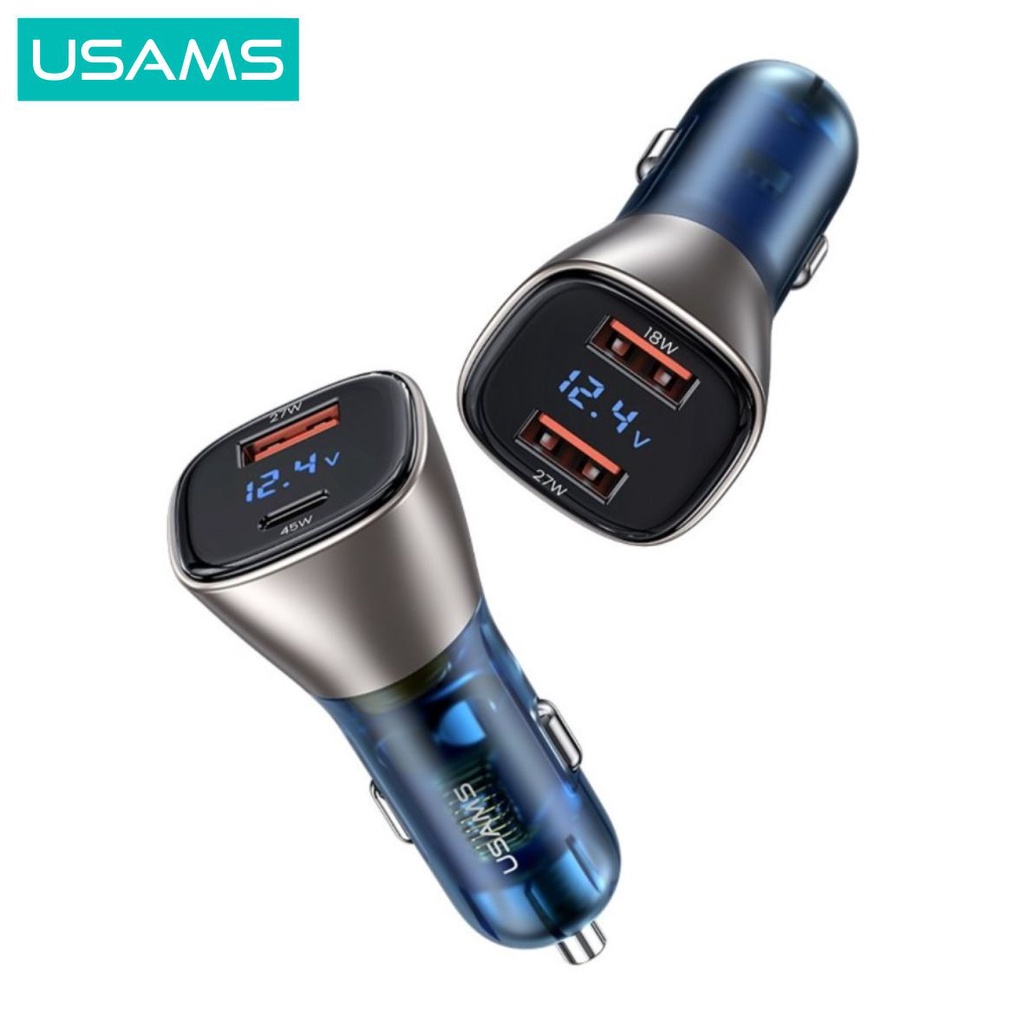 USAMS C29 Car Fast Charger Mobil Dual Port Digital Display