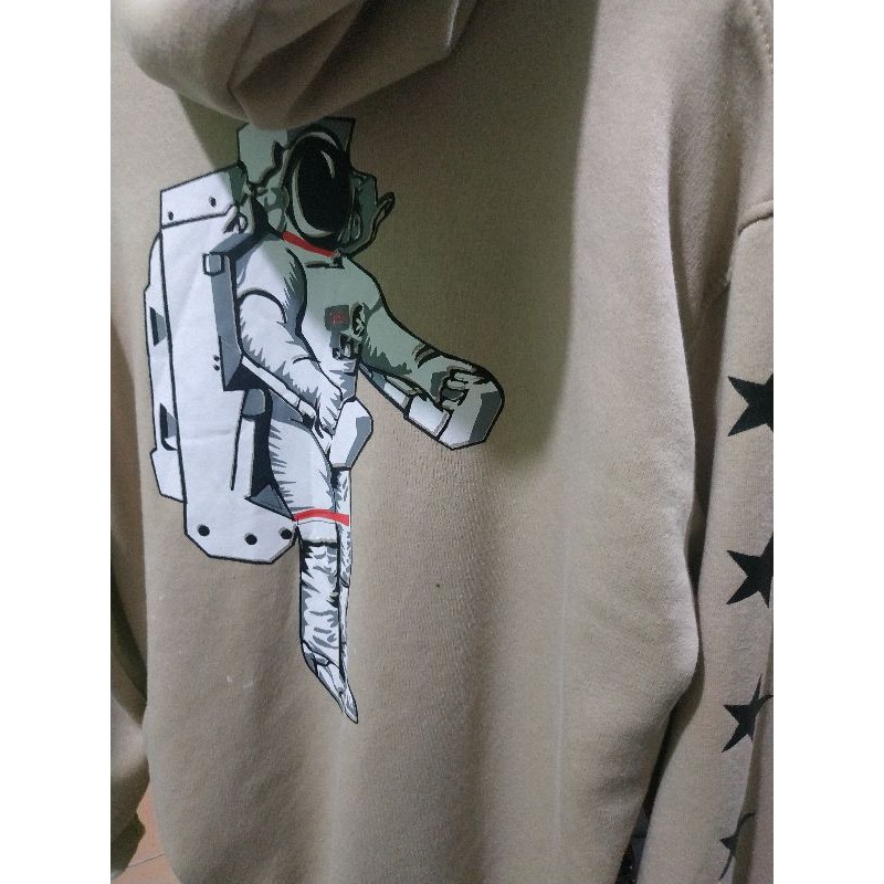 Hoodie Pria Wanita Hitam NASA Astronot Black Tag Label Free Paperbag