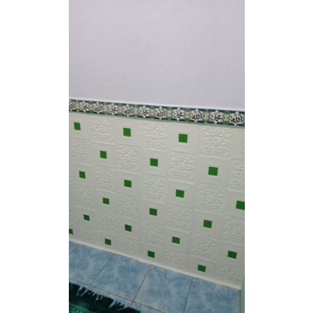 WALLPAPER DINDING 3D FOAM MOTIF BATIK-Batik hijau