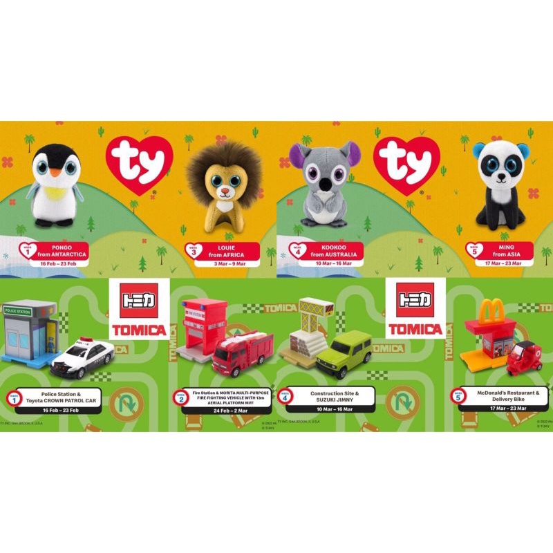 Happy meal Ty beanies happy meal tomica 2022