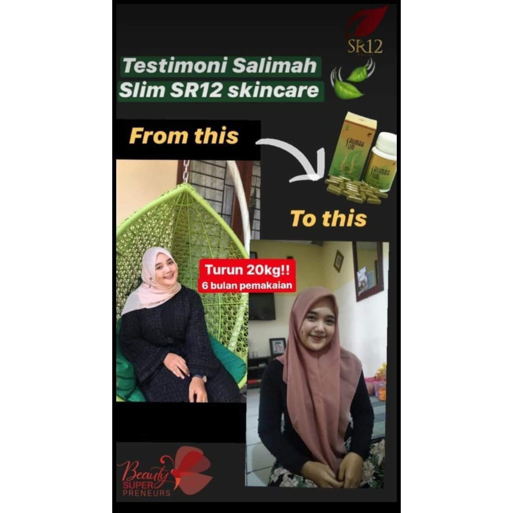 Pelangsing Badan Cepat dan Ampuh Paket Pelakor Salimah Slim SR12 Original Peluntur Lemak Kotor BPOM Perut Buncit Wanita Herbal Ori 100%