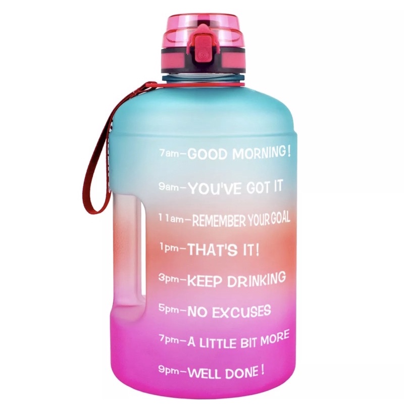 Pre Order Botol Minum Motivasi QuiFit 3,78L Tutup Flip TANPA SEDOTAN