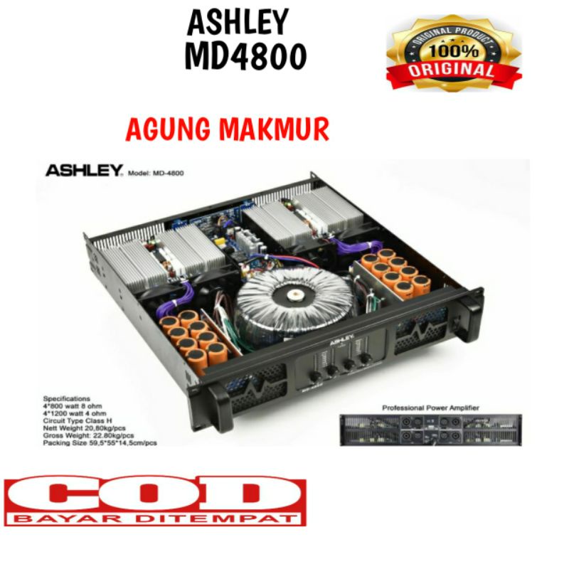 Power Ashley MD 4800 Amplifier Ashley MD4800 - 4 Channel Original