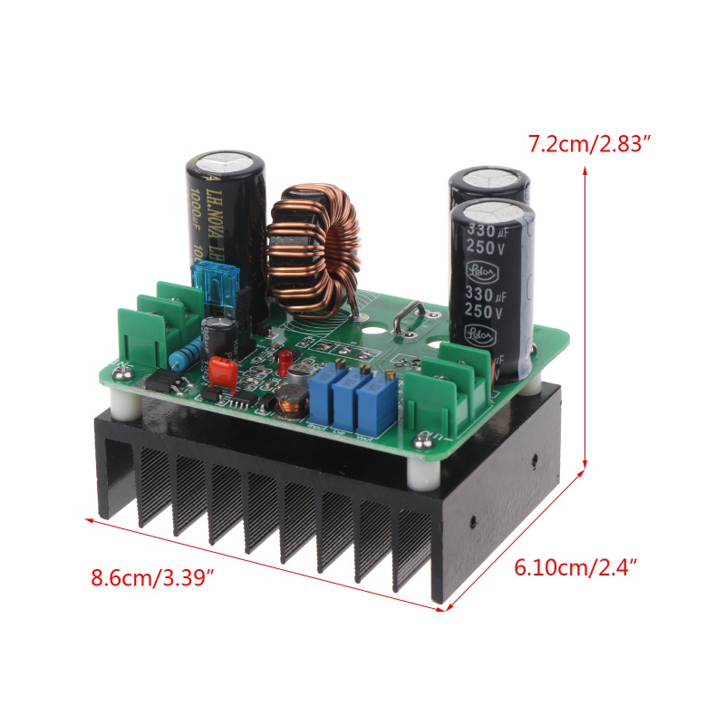 Btsg Untuk DC Boost Converter Module Input 8-30V/30-60V Adjustable Step-up Voltage Regulator Tegangan Arus Konstan Powe