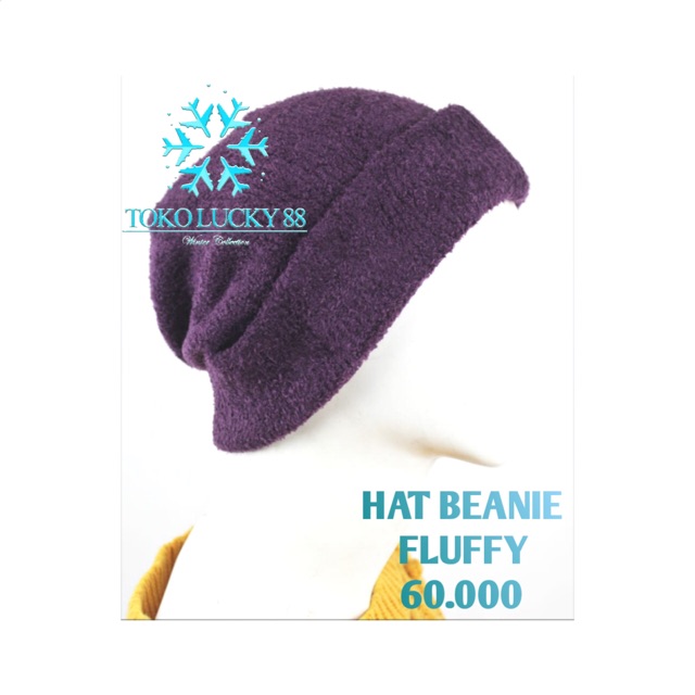 IMPORT Hat Beanie Fluffy Topi Kupluk bludru bulu lembut