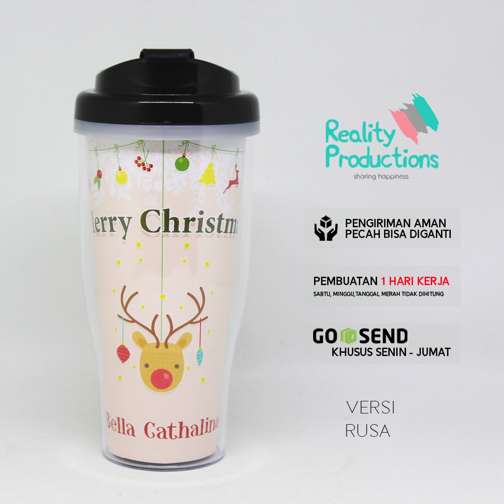 Tumbler Christmas Custom Nama untuk Hadiah Natal