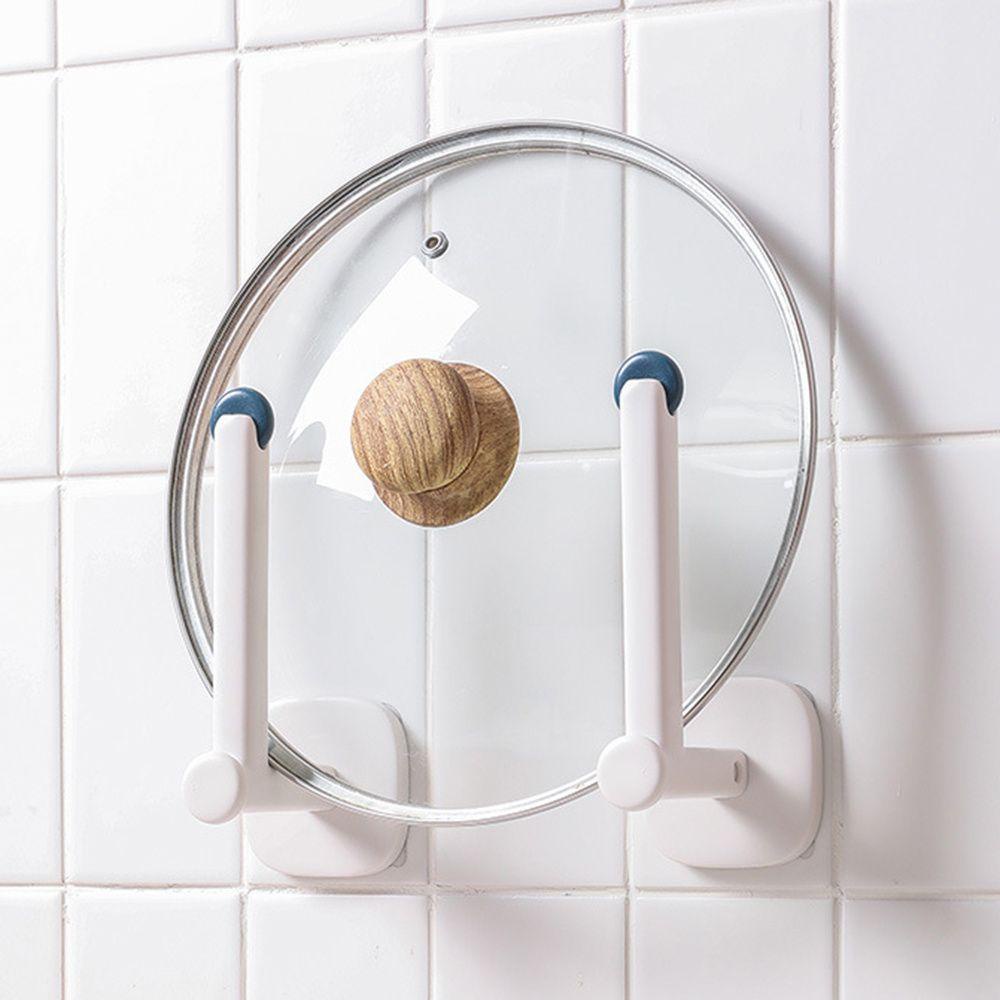Solighter Kait Utilitas Tipe L Rumah Kamar Mandi Tempel Dinding Self-adhesive Pot Lid Holder