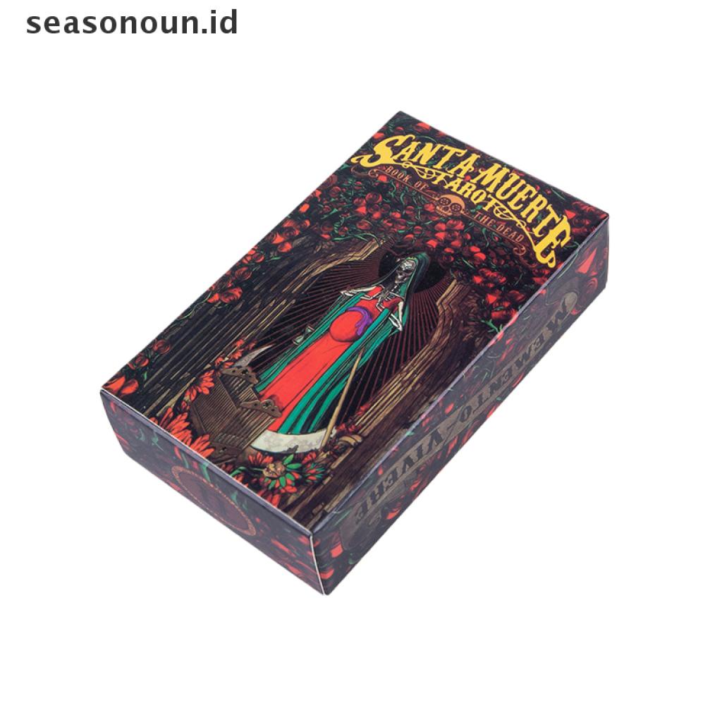 (seasonoun) 78pcs Deck Oracles Kartu Tarot Ramalan Misterius Santa Muerte