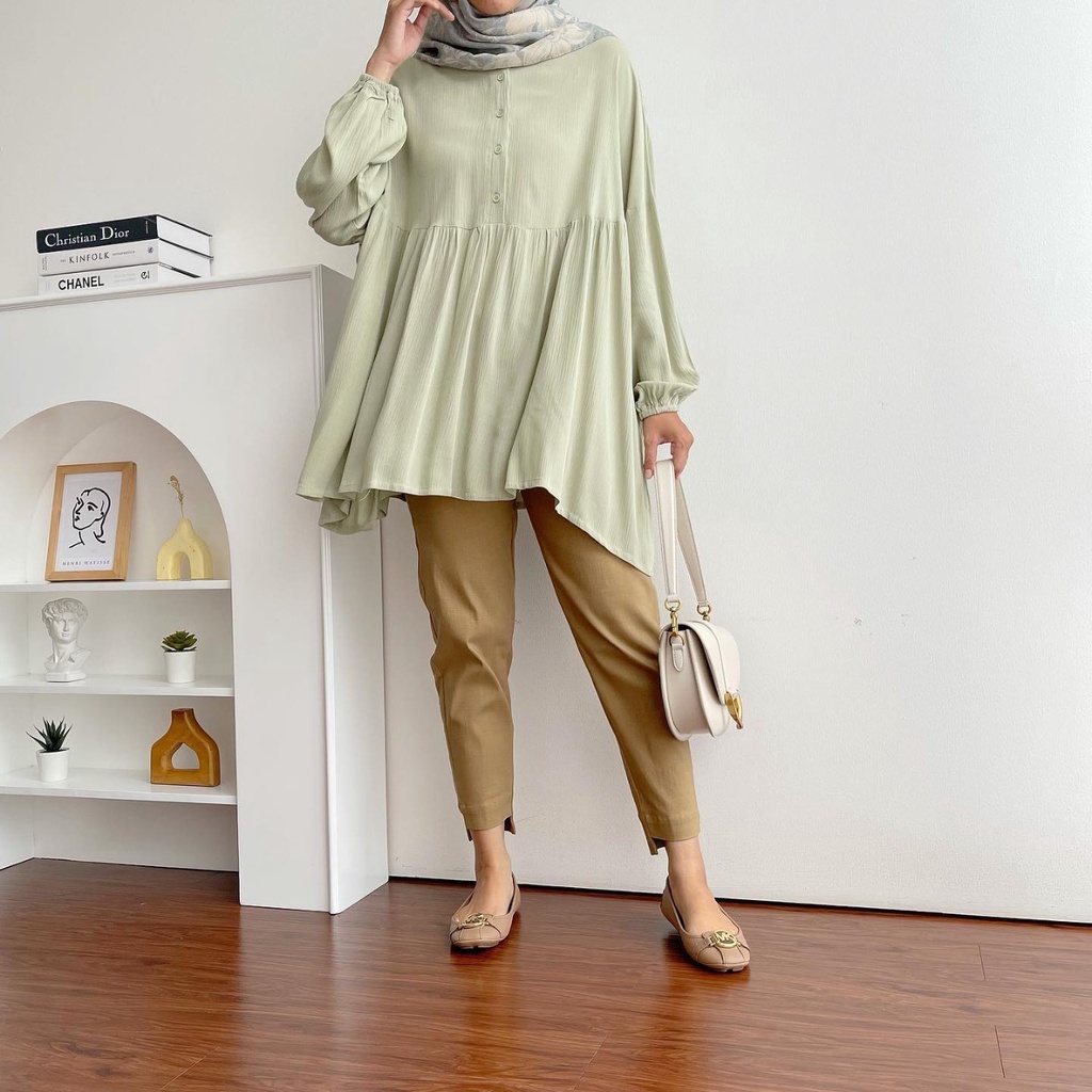 Miler Blouse JUMBO LD 140 - BAJU BLOUSE WANITA JUMBO BIG SIZE TO XXXL - ATASAN LENGAN PANJANG