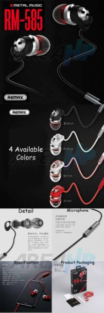 Remax Earphone Metal with Mic RM-585