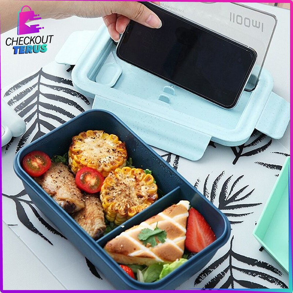 CT C479 Kotak Makan BPA FREE Tempat Makan Lunch Box Set Free Sendok Garpu Kotak Makan Transparant Bento Box