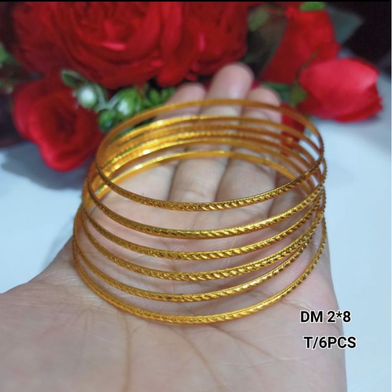 Set gelang Keroncong Gelombang isi 6pcs Gold dan Silver