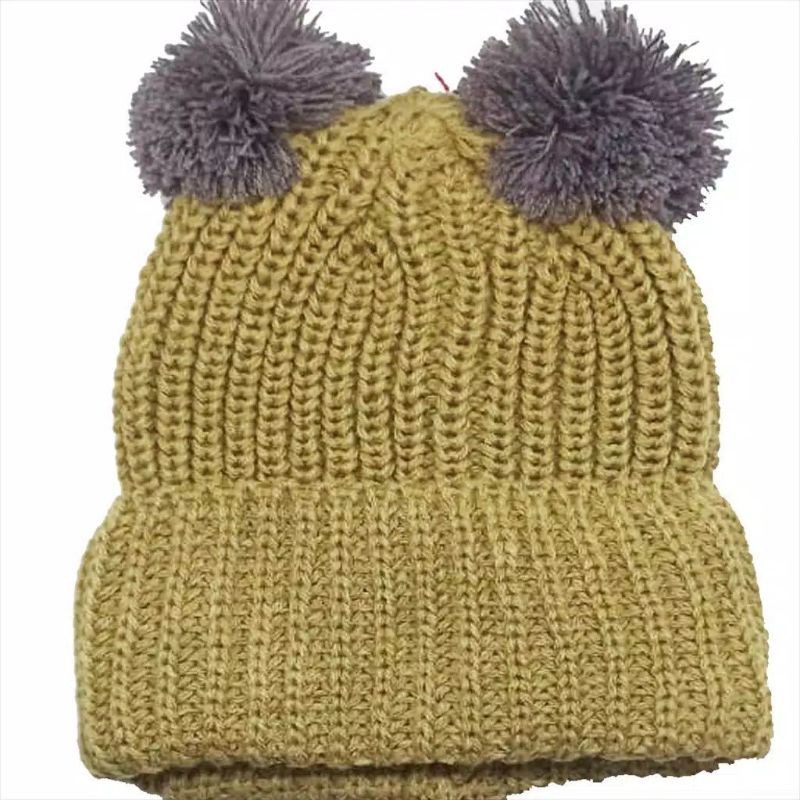 Topi Rajut Anak - Topi Pompom  Topi kupluk Wool Hangat Bayi