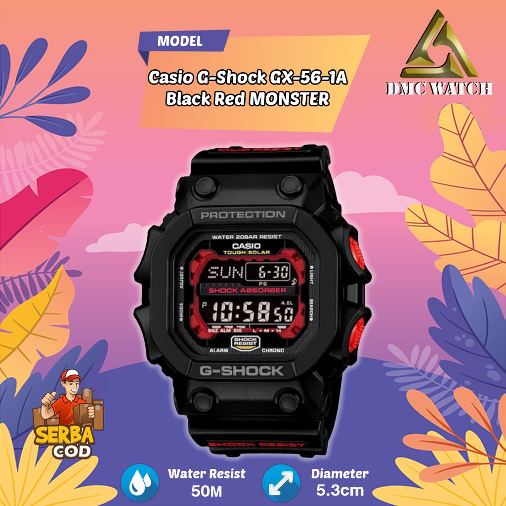 Jam Tangan Pria Casio G-Shock GX-56-1A Black Red MONSTER GXW-56 Ori BM