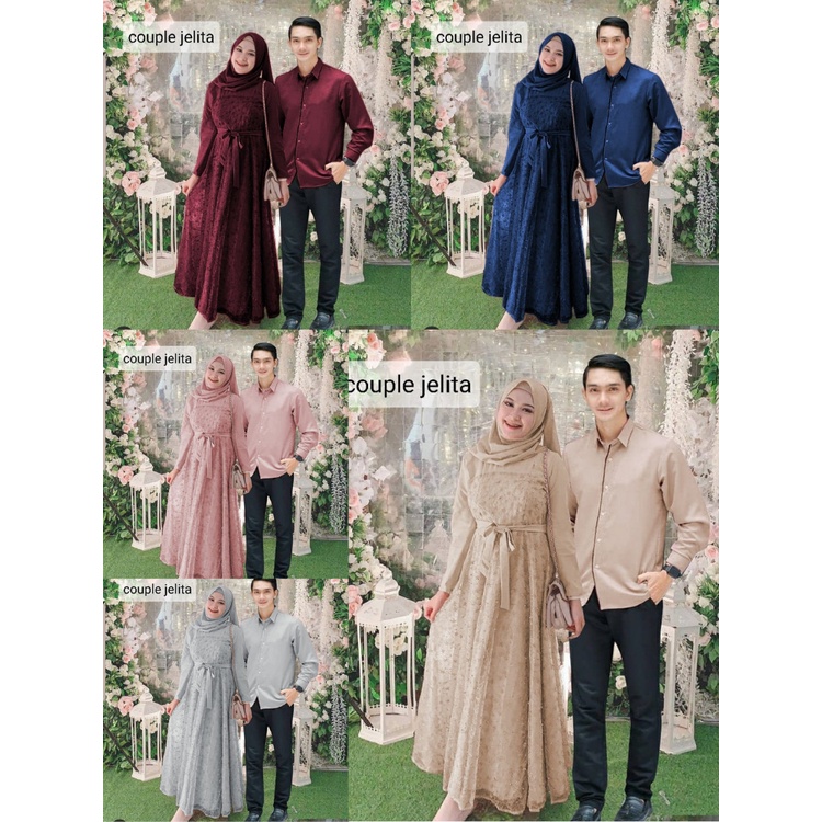 CP Jelita / Pakaian Couple Muslim / Baju Pesta Pasangan