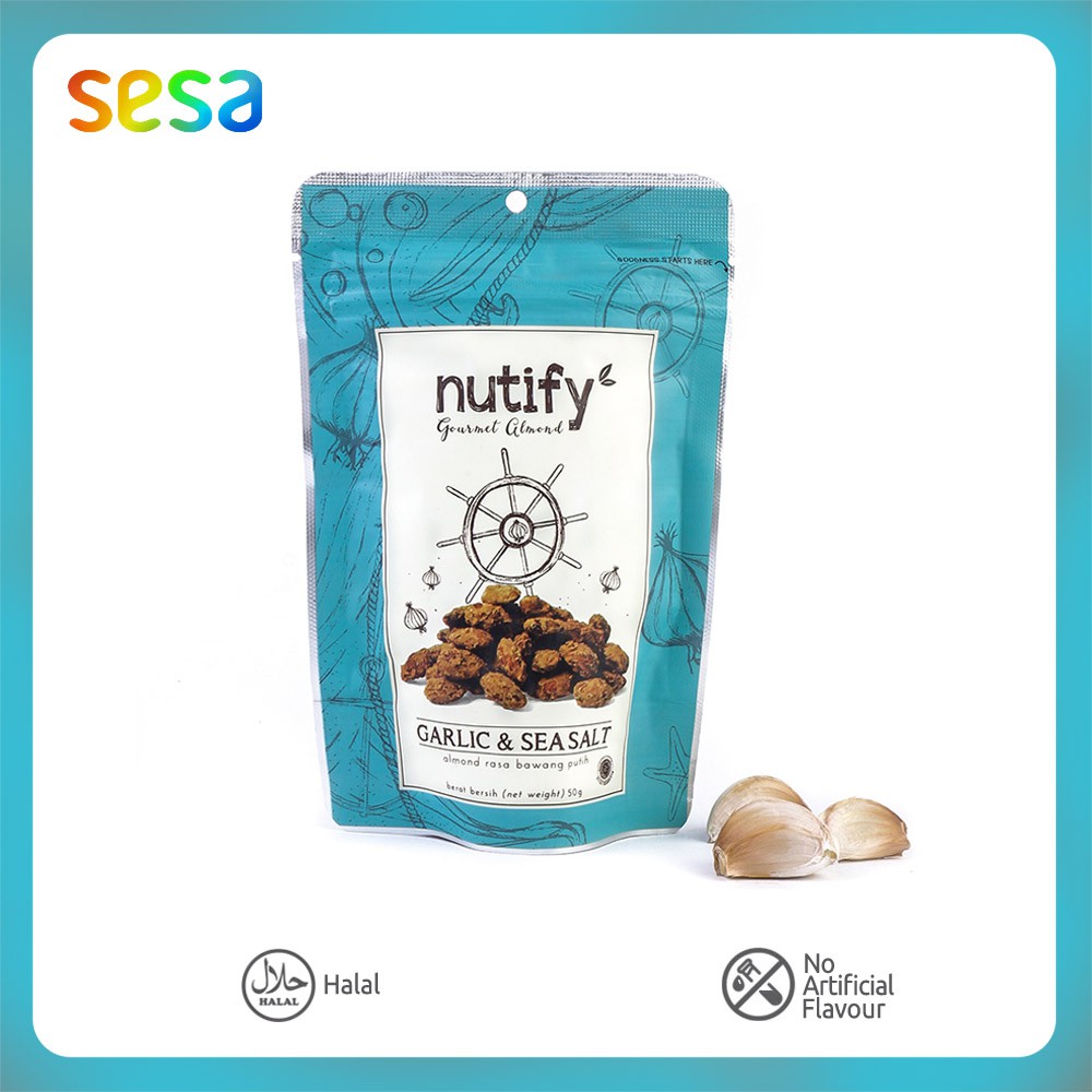 

NUTIFY Almond Garlic & Seasalt 50gr - Snack Kacang Sehat