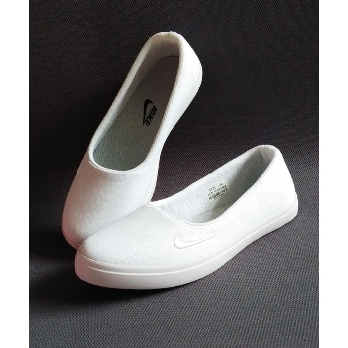 Sepatu slip on putih polos 01 /sepatu wanita/sepatu putih - PUTIH PUTIH, 35