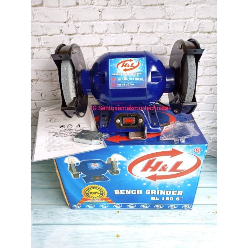 H&amp;L HL 150 6&quot; Bench Grinder Grenda Gurinda Duduk Double Asah Batu