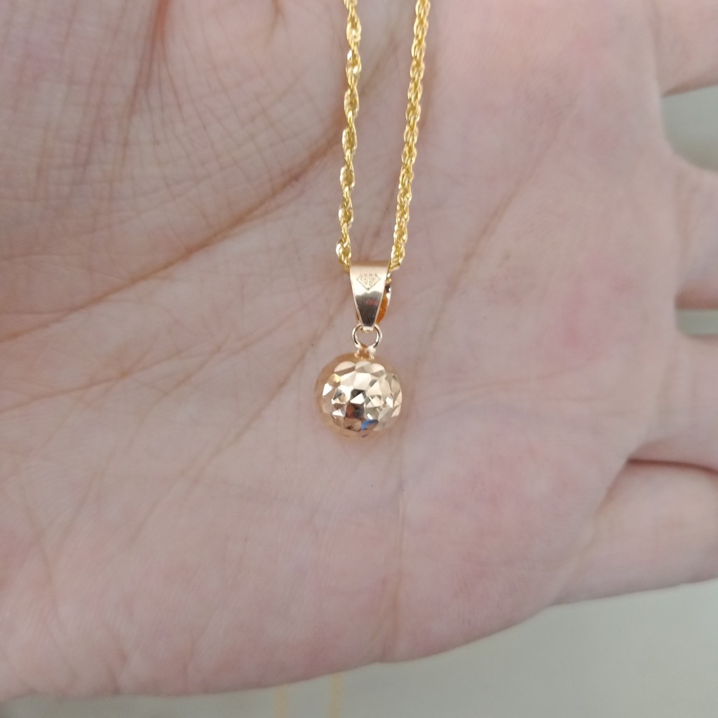 liontin kalung anak dan dewasa emas asli kadar 700 70% 16k 22 surabaya 0,5gram bulat bola ukir penuh