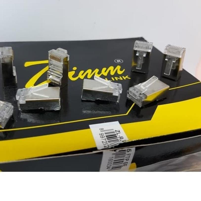 Connector RJ45 FTP Cat 6 Outdoor Zimmlink 50pcs Konektor RJ45 Besi Cat5e Cat6