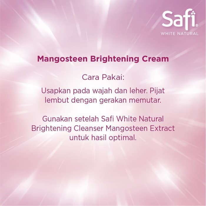 SAFI WHITE NATURAL BRIGHTENING CREAM MANGOSTEEN EXTRACT - 45GR