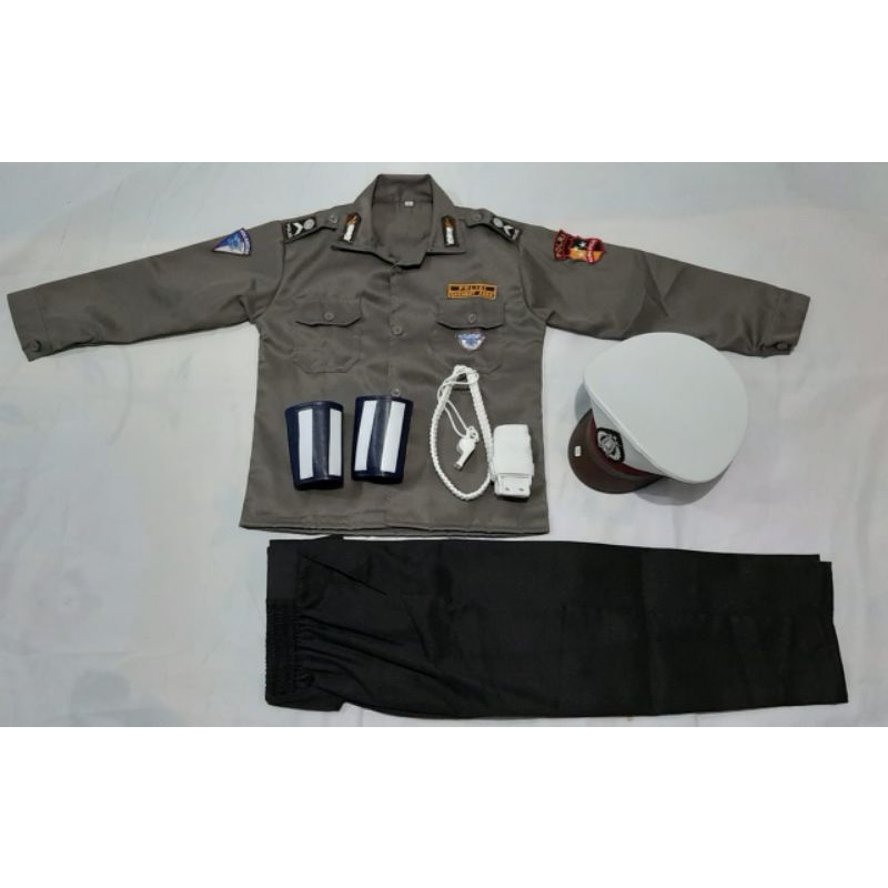 Baju Seragam Polisi Anak TK | POCIL Kostum Carnaval | Paket Komplit |  Size S | Size M | SIze L | Size XL| Size XXL