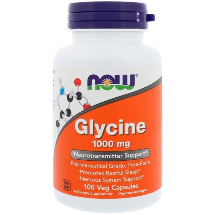 Now Glycine 1000mg 100VegCap Jaga Sistem Urat Syaraf Now Food Glycine