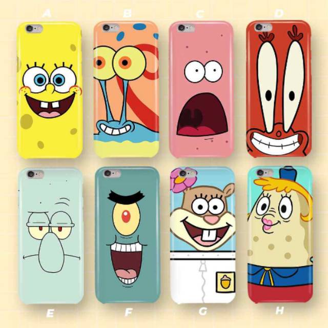 fashion case costum spongebob all type hp samsung xiaomi vivo oppo dll