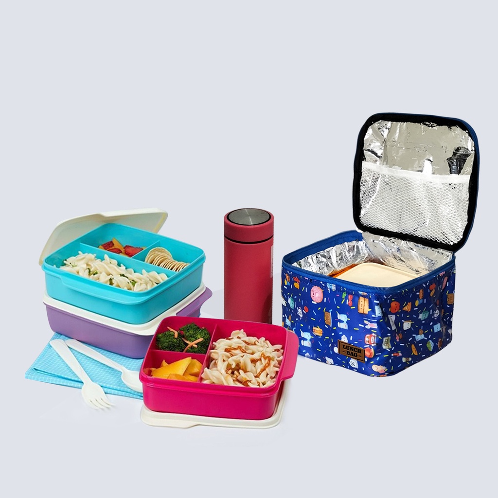 Cooler bag tas pendingin asi anti air lunch bag waterproof Coolerbag motif Tas bekal anak sekolah lunch bag motif tas Insulin inner aluminium foil tas penyimpanan asi dan makanan