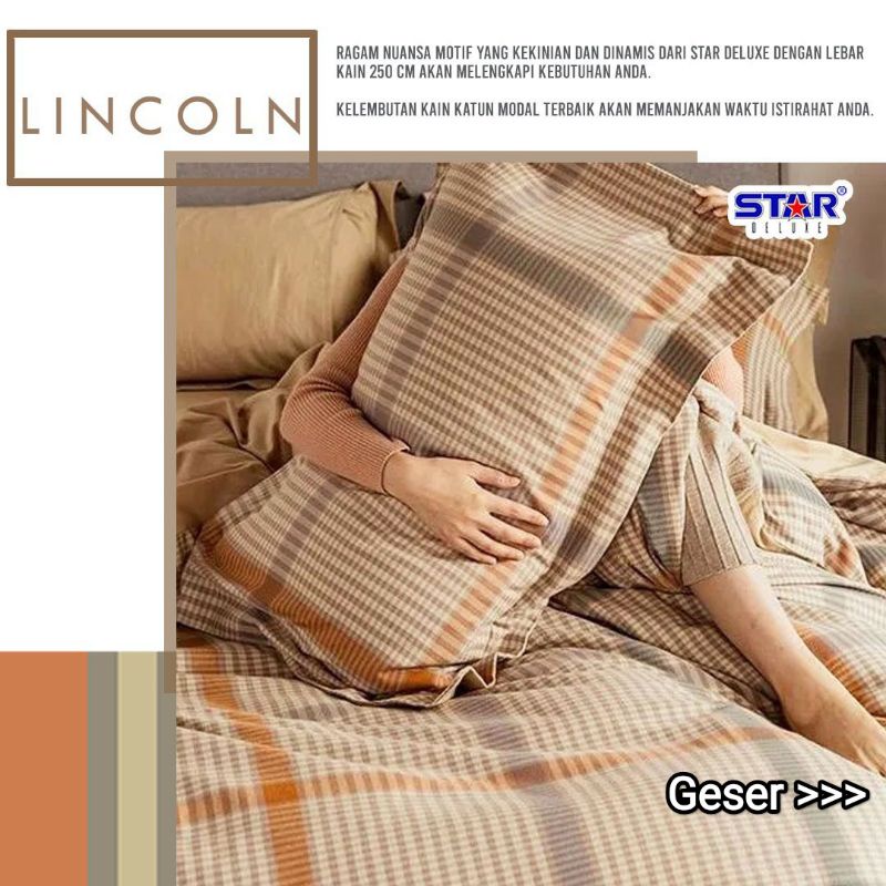 Sprei Katun Lokal Motif Lincoln by Bahan Katun Star,Sprei Homemade/Sprei Custom/Seprai Abstrak Uk 80