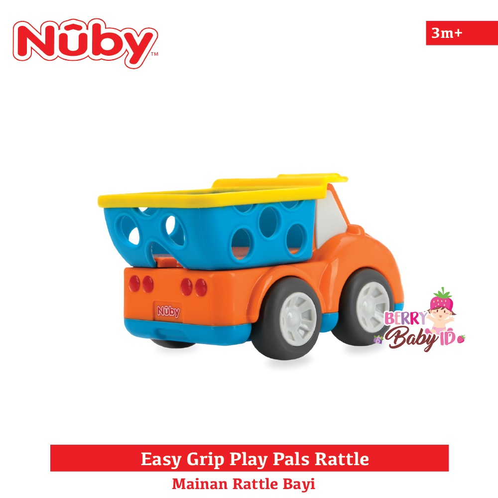 Nuby Easy Grip Play Pals Rattle Mainan Bola Bayi Helicopter Car Truck Berry Mart