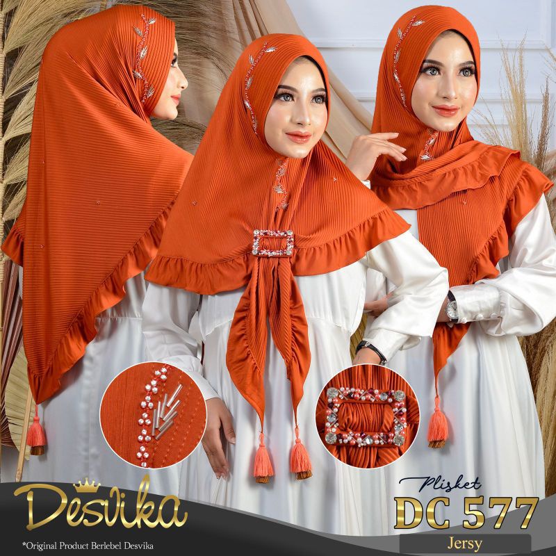 Jilbab / Hijab Khimar Plisket DC ORI Desvika 577 Gesper