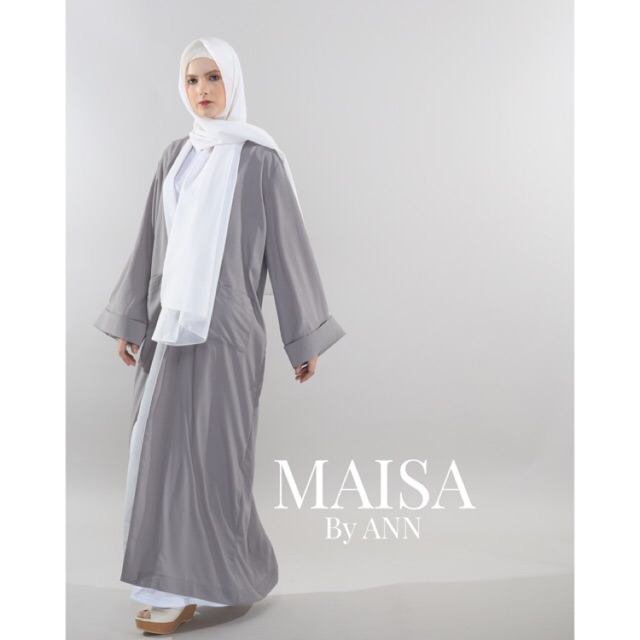 Sahara Abaya - Gray Abaya simple abaya modern abaya simpel baju muslim outer panjang
